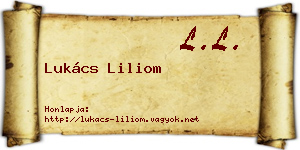 Lukács Liliom névjegykártya