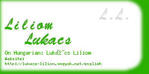 liliom lukacs business card